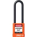 Zing ZING RecycLock Safety Padlock, Keyed Different, 3" Shackle, 1-3/4" Body, Orange, 7058 7058